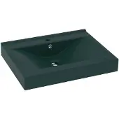 vidaXL Luxus-Waschbecken mit Hahnloch Matt-Dunkelgrün 60x46 cm Keramik