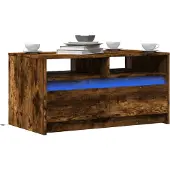 vidaXL LED-Couchtisch Räuchereiche Holzwerkstoff