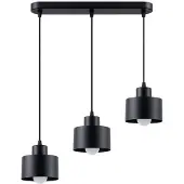 Sollux Hängeleuchte SAVAR 3 schwarz 3xE27 15W Stahl 110x12x46cm