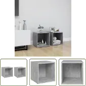 The Living Store TV-Schränke 2 Stk. Betongrau 37x35x37 cm Holzwerkstoff
