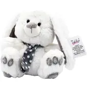 Teddies Hase/Häsin sitzend mit Halstuch Plüsch 30cm weiss