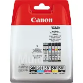 Canon Ink PGI-580/CLI-581 PGBK/C/M/Y/BK Multipack, Schwarz, Cyan, Magenta, Gelb, 5 Stück(e), Multipack