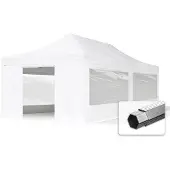 TOOLPORT 4x8m Aluminium PROFESSIONAL Faltpavillon, inkl. 4 Seitenteile, weiß