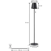 LINDBY LED-Solar-Stehleuchte Hilario, schwarz, Eisen, Akku