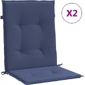 vidaXL Niedriglehner-Auflagen 2 Stk. Marineblau Stoff