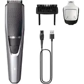 Philips BEARDTRIMMER Series 3000 BT3239/15 Bartschneider, Batterie, Selbstschärfende Rollen, Schwarz, Silber