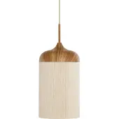 Light & Living Light&living Hängelampe Ø22x41,5 cm DANIA Holzprint natur+Seil cremefarben