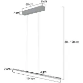 Steinhauer LED-Hängelampe Bande, up/down, stahl, 120 cm, CCT, Dimmer