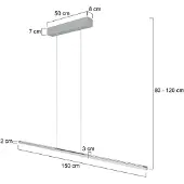 Steinhauer LED-Hängeleuchte Bande, 150 cm, up/down, stahl, CCT, Dimmer