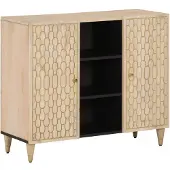 vidaXL Beistellschrank 90x33x75 cm Massivholz Mango