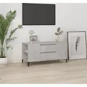 The Living Store TV-Schrank Betongrau 102x44,5x50 cm Holzwerkstoff