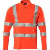 Mascot Polo-Shirt, Langarm SAFE CLASSIC Hi-vis Rot L - 18283-995-222-L - Hi-vis Rot