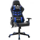 vidaXL Gaming-Stuhl Schwarz und Blau Kunstleder