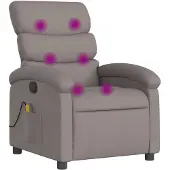 vidaXL Massagesessel Taupe Stoff