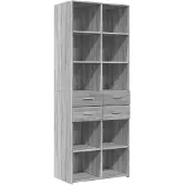 vidaXL Highboard Grau Sonoma 70x42,5x185 cm Holzwerkstoff
