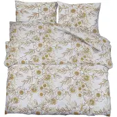 vidaXL Bettwäsche-Set Weiß und Braun 200x220 cm Baumwolle