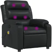 vidaXL Massagesessel Schwarz Kunstleder