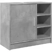 vidaXL Waschbeckenunterschrank Betongrau 63x29x55 cm Holzwerkstoff