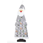 Heitmann DECO Filz-Adventskalender Weihnachtsmann – Adventskalender zum Befüllen und Hängen – Weihnachtsmann grau weiß