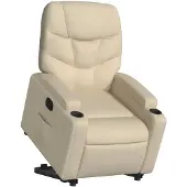vidaXL Relaxsessel mit Aufstehhilfe Creme Stoff