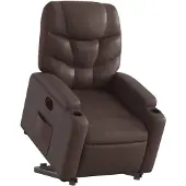 vidaXL Relaxsessel mit Aufstehhilfe Elektrisch Braun Kunstleder