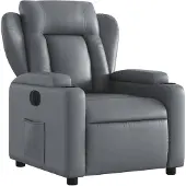 vidaXL Relaxsessel Elektrisch Grau Kunstleder