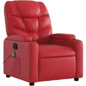 vidaXL Massagesessel Elektrisch Rot Kunstleder