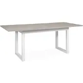 CALICOSY finori Houston 80A Auszugstisch, Nachbildung Sandstein / weiß Maß: B x H x T ca. 160-200 x 75 x 90 cm