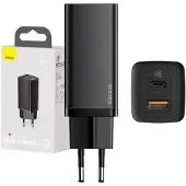 Baseus GaN2 Lite Schnellladegerät C+U 65W EU Schwarz, kompatibel mit iPhone 18 Serie, iPhone 18 Pro/Pro Max/Duo