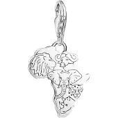 Thomas Sabo Charm-Einhänger "Afrika - Löwe, Büffel, Elefant, Leopard, Nashorn", silber (silberfarben, schwarz), Charms, Silber 925 (Sterlingsilber), Charm-Einhänger