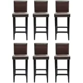 The Living Store Barshocker 6 Stk. Braun Kunstleder