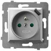 Ospel GP-1GZPUSB/m/18, Silber, IP20, 16 A, 73 mm, 50 mm, 73 mm