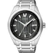 Citizen Solaruhr "Super Titanium", silber (silberfarben, schwarz, schwarz), Armbanduhren, Herren, silberfarben, Solaruhr, Armbanduhr, Herrenuhr, Titan, Datum, Saphirglas