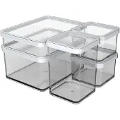 Rotho Loft 5er-Set Vorratsdosen mit Deckel - Luftdicht & Stapelbar