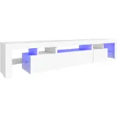 vidaXL TV-Schrank mit LED-Leuchten Weiß 215x36,5x40 cm