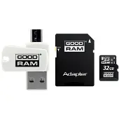 Goodram M1A4 All in One, 32 GB, MicroSDHC, Klasse 10, UHS-I, 100 MB/s, 10 MB/s