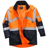 Portwest atmungsaktive Warnschutzjacke, wasserabweisend, 40+ UPF Orange XXXL