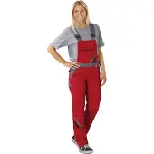 Planam Highline Damen Latzhose rot/schiefer/schwarz 42