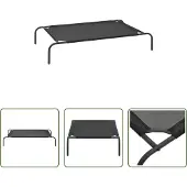 The Living Store Erhöhtes Hundebett Schwarz L Textilene