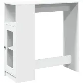 vidaXL Bartisch mit Regal Weiß 101x40x103,5 cm Holzwerkstoff