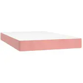 vidaXL Taschenfederkernmatratze Mittel Rosa 120x220x20 cm Samt