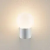 Molto Luce Außenwandlampe Lanu Round, weiß, Alu/Glas