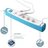 Electraline Steckdosenleiste 5-fach mit Schalter, 2 USB, 2m Kabel