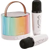 MaXlife , Bluetooth Karaoke Lautsprecher 5W mit 2 kabellosen Mikrofonen, Weiß