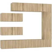 The Living Store 7-tlg. TV-Schrank-Set Sonoma-Eiche Holzwerkstoff