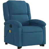 vidaXL Massagesessel mit Aufstehhilfe Blau Samt