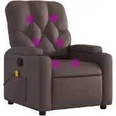 vidaXL Massagesessel Braun Kunstleder