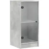 vidaXL Beistellschrank mit Glastüren Betongrau 35x37x75,5 cm