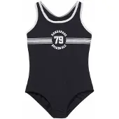 Kangaroos Badeanzug "Sporty", Jungen, Gr. 146/152, N-Gr, schwarz, Polyamid, kontrastfarbene Details, unifarben, Badeanzüge Badeanzug, mit sportlichem Frontdruck