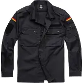Brandit moderne Herren Jacke Reißverschluss Klettverschluss Schwarz